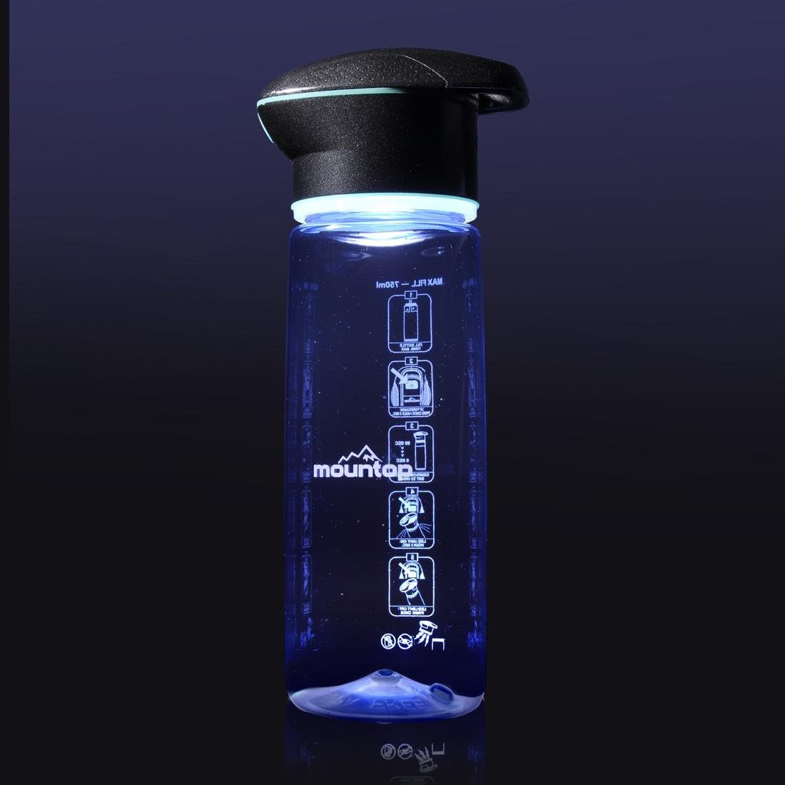 mountop 750ml LED Lantern Uv Microbiological Water Purifier Outdoor Sports Handy Bottle