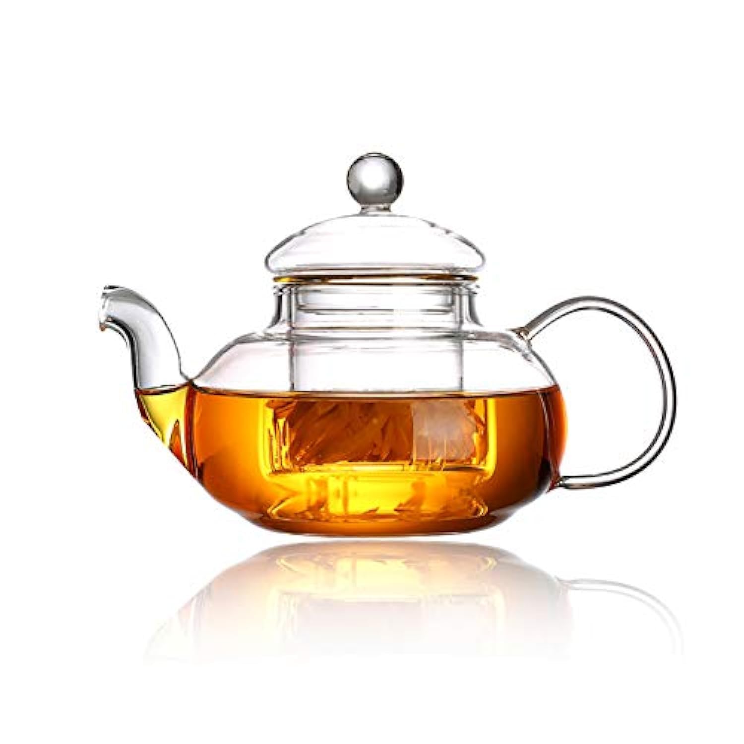 800ML Borosilicate Glass Teapot, Teapot With Glass Infuser, Tea Pot Can be Used On Stovetop (800ml/27oz)
