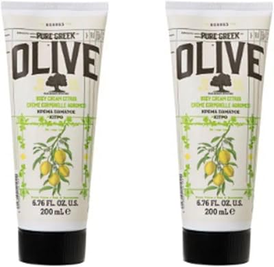 Korres Pure Greek Olive Body Cream Citrus 200ml Twin Pack Natural Moisturising