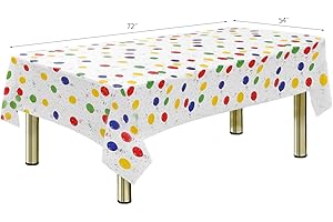 KAshack Balloon Pattern Plastic Tablecloth,54"x72" Plastic Table Cloth - Disposable Tablecloths - Table Cloth - Plastic Table Cover - Tablecloths for BBQ,Party,Birthday,Wedding,Outdoor