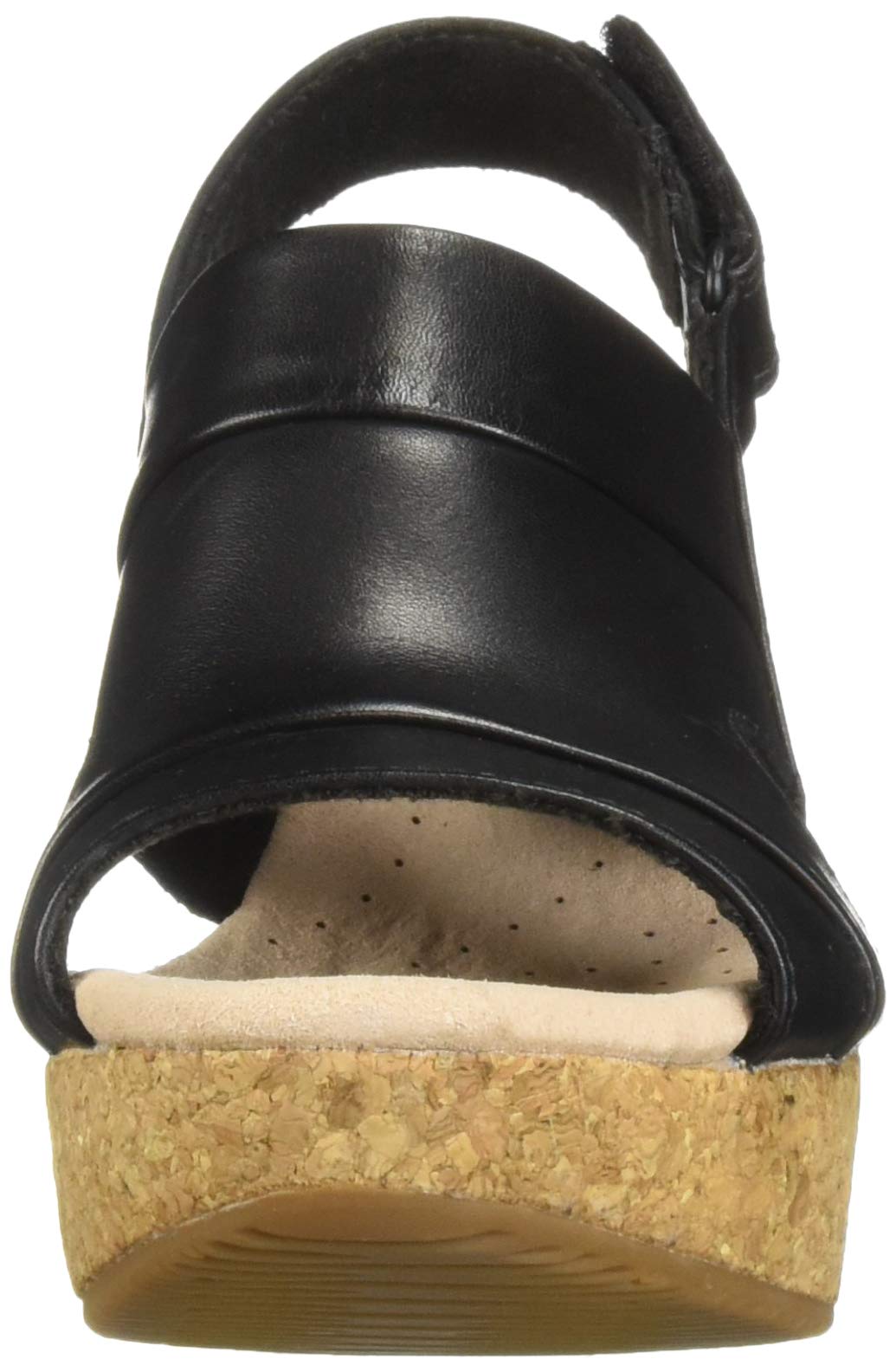 Clarks Women's Annadel Ivory Wedge Sandal, black leather, 080 W US - Image 5