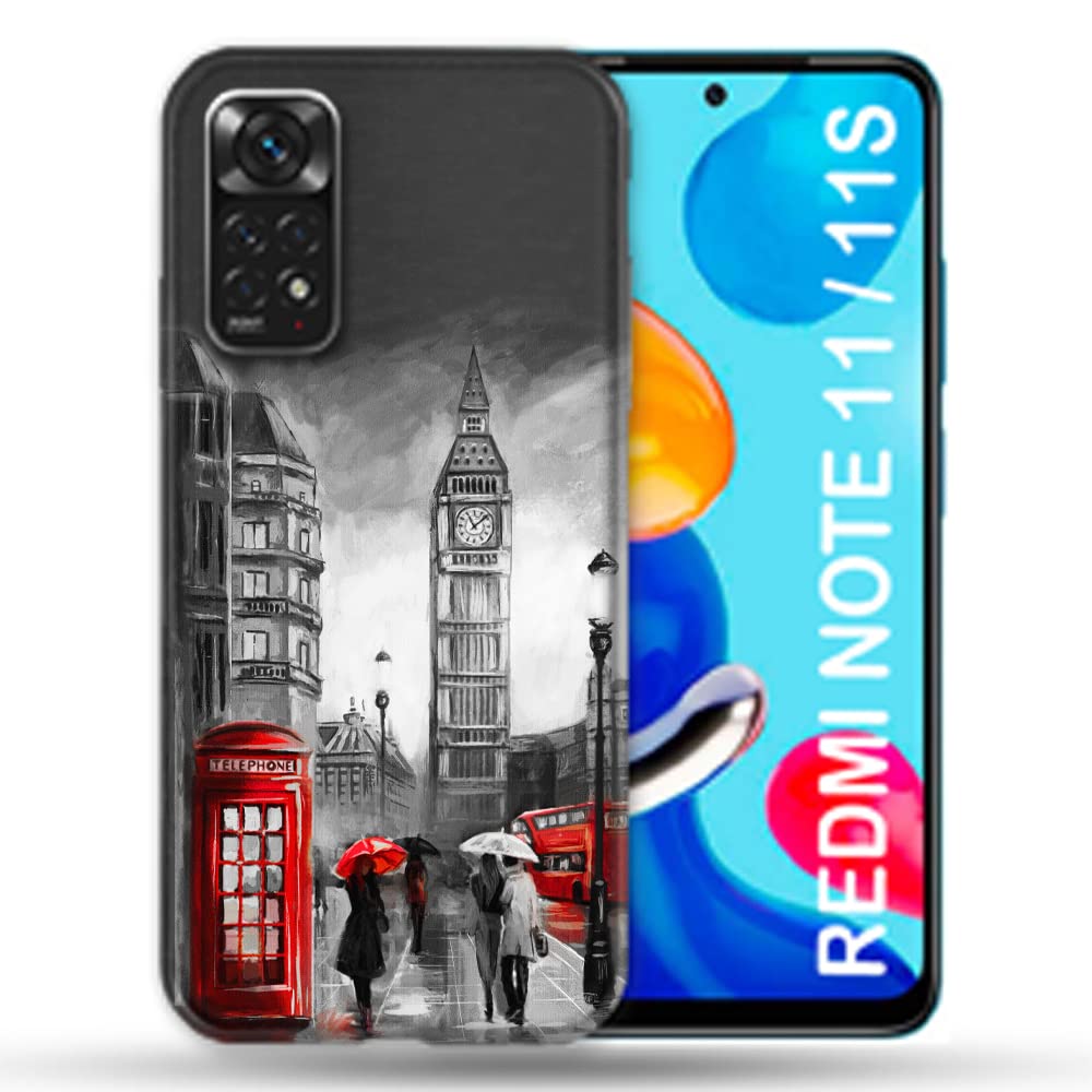 Cokitec Case for Xiaomi Redmi Note 11 / 11S Vintage England Travel