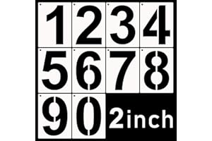 DZXCYZ DXCYZ 2 Inch Tall Number Stencils Kit 0-9 Address Number Stencil, 10PCS Reusable Plastic Painting Number Templates for Mailbox Signs, Door, Cars, Trucks, Home, Business, Window