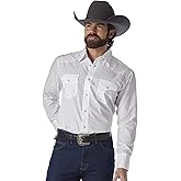 Wrangler Mens Sport Western Two Pocket Long Sleeve Snap Shirt