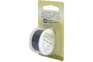Artistic Wire, 28 Gauge Tarnish Resistant Colored Copper Craft Wire, Black, 15 yd
