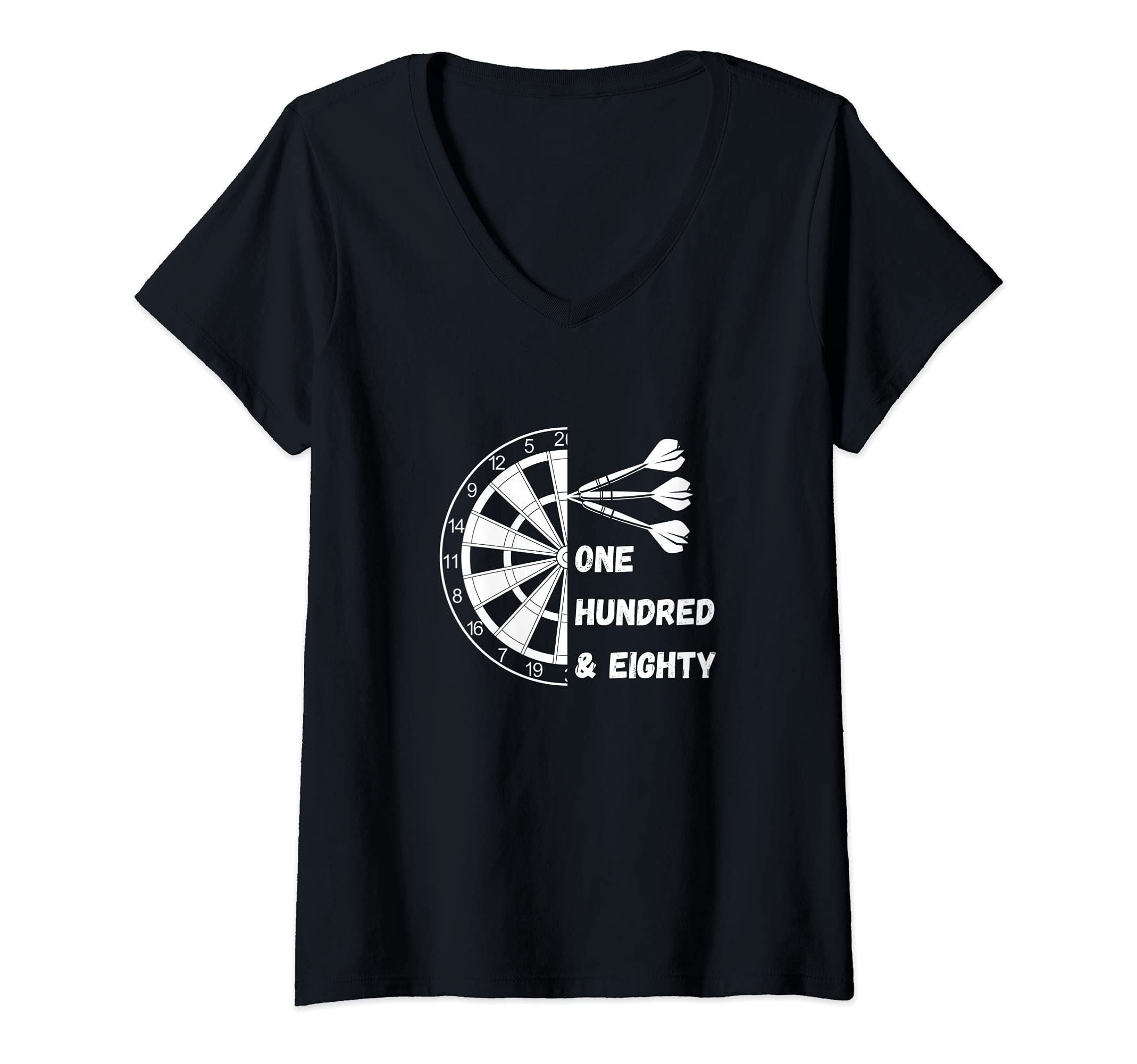 Womens One Hundred Eighty Dart Darts Triple 20 Dartboard Darten 180 V-Neck T-Shirt
