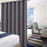 PONY DANCE Thermal Blackout Curtains Grey 254 x 210 cm Eyelets view 3
