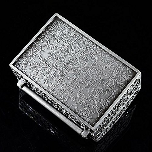 AVESON Rectangle Vintage Metal Jewelry Box Jewellery Trinket Gift Boxes Organiser Chest Ring