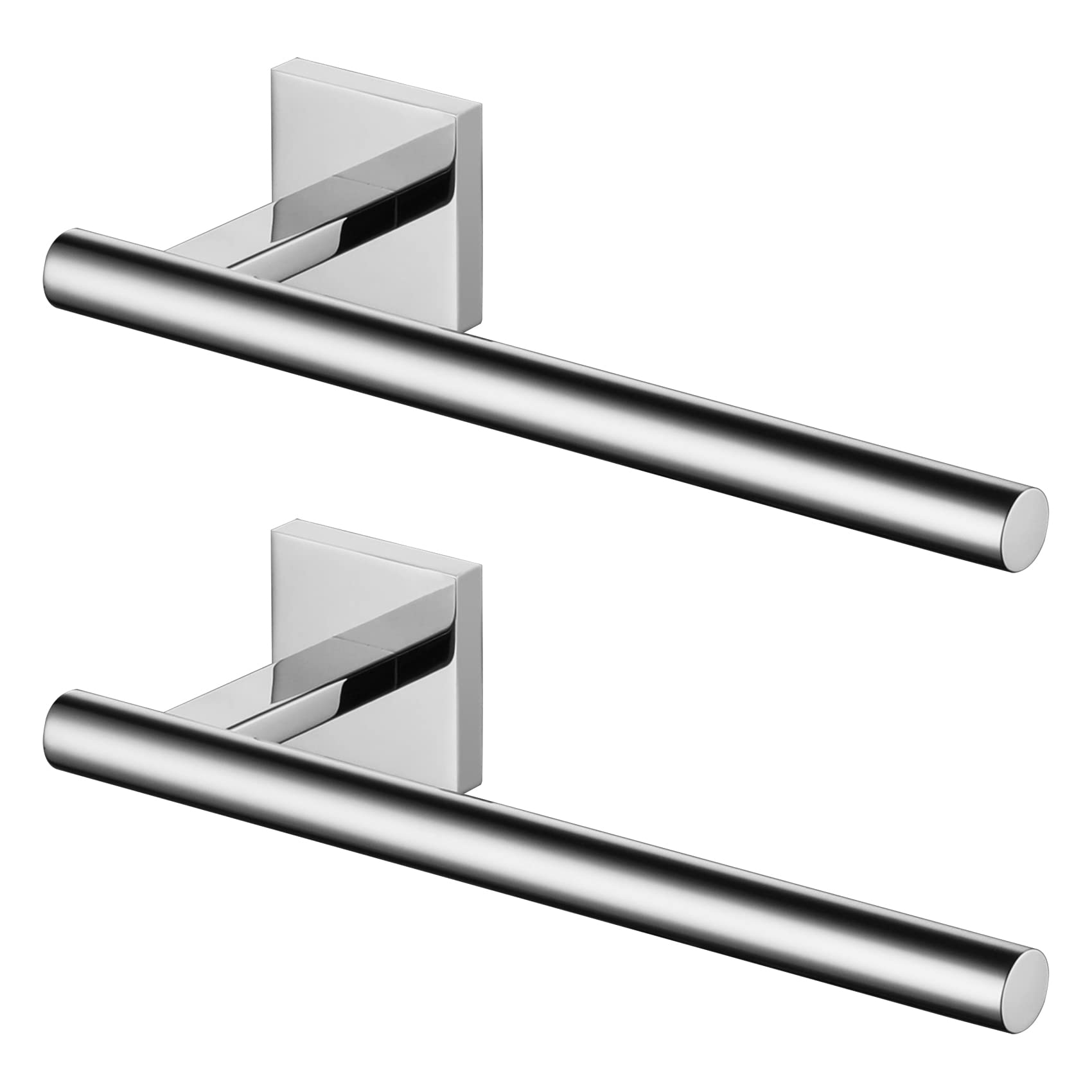 KOKOSIRI Hand Towel Bar Chrome Bathroom Towel Rail Holder Kitchen Paper Holder Wall Mounted Toilet Cabinet Mount 2 Pack, Polished Stainless Steel B3008CH-P2