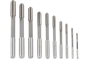 findmall 10PCS Reamer Set 1/8-15/32 inch Chucking Reamer Set H7 HSS Straight Flute Straight Shank Chucking Machine Cutter Mil