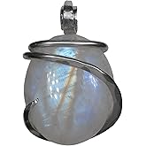 Rainbow Moonstone Pendant Necklace 925 Sterling Silver by Isabella Roth