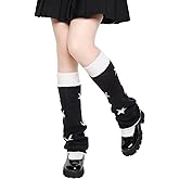 Hftjtsa Girls Kawaii Leg Warmers Star Knitted Flared Leg Warmers Goth Gyaru Accessories Crochet Baggy Cuff Ankle Heap Socks