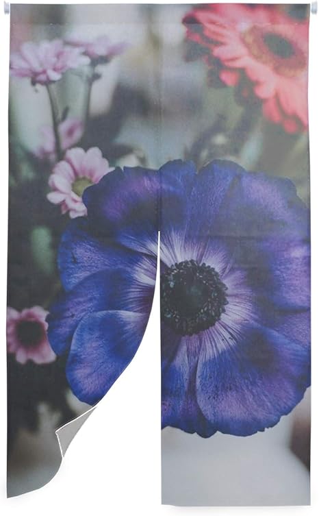 Amazon アネモネの花びらリビング キッチン 玄関 北欧 のれん 暖簾 おしゃれ 目隠し 洗面所 間仕切り プレゼント 贈り物 雑貨 突っ張り棒付き のれん オンライン通販