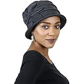 Fleece Flower Cloche Hat for Women Cancer Headwear Chemo Ladies Head Coverings