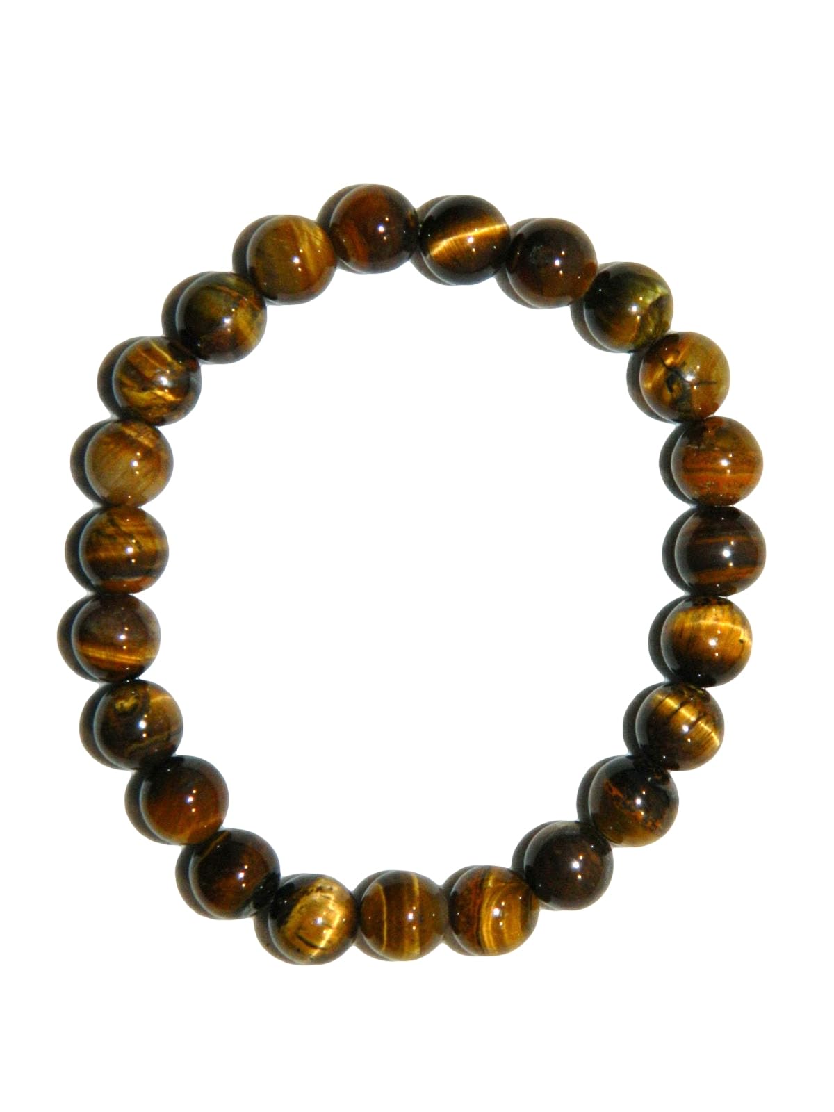 Jeannieparnell 014TE - Beautiful Classic 8mm Tigers Eye Gemstone Bead Bracelet Handmade
