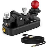 Mini Morse Radio Key CW HAM Send Telegram Single Paddle Morse Code Key with Aluminum Alloy Body Base Black(S)
