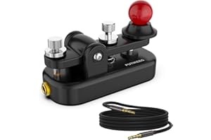 PUTIKEEG Mini Morse Radio Key CW HAM Send Telegram Single Paddle Morse Code Key with Aluminum Alloy Body Base Black(S)