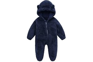 BABYMINE baby fluffy costume furry bear onesie baby fuzzy teddy bear outfit baby newborn plush clothes