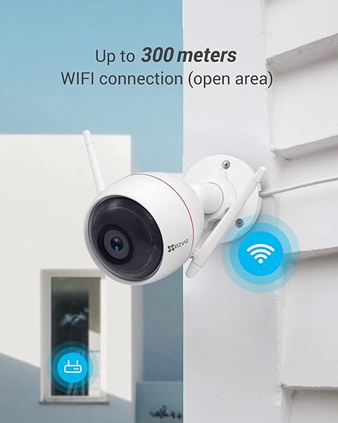 EZVIZ 1080P WLAN IP Kamera IP66 wetterfest Outdoor Sicherheitskamera mit Sirene und Licht Alarm 2 Wege Audio 30 Meter Nachtsicht LAN Port Bewegungsmelder CTQ3W