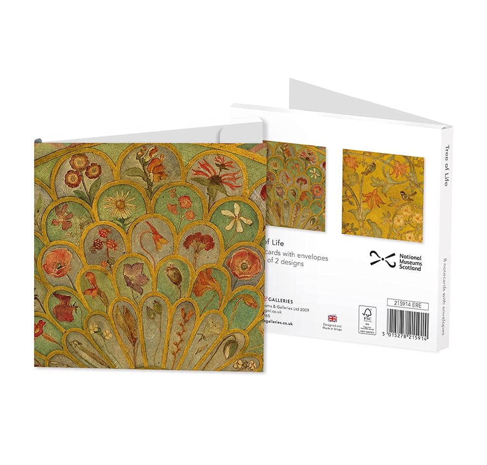 Museums and Galleries Marketing. Classics 123 x 123mm Tree of Life Designed Note Card Wallet with Envelope (Pack of 8)