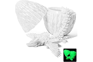 Memogizz 12inch Fly Dragon Egg, Year of The Dragon, 3D Printed Dragon, Executive Desk Toys, Articulated Dragon, Fidget Toys Gifts for Graduates Students Teachers Adults (Glow)