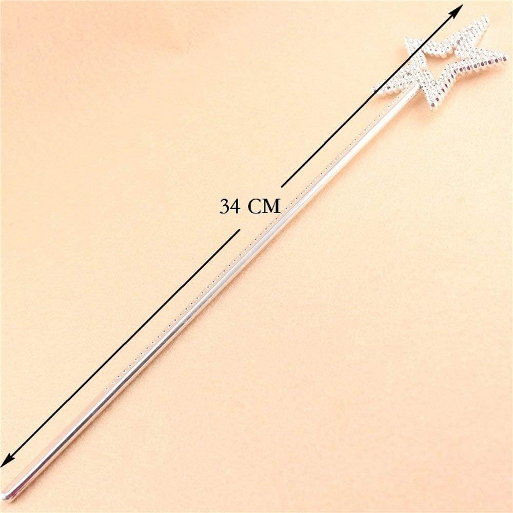 AnFun Star Wand,13 Inches Silver Fairy Princess Angel Wand (Silver): Clothing