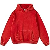POHADON Mens Y2k Trendy Hoodies Oversized Heavyweight Cotton Pullover Vintage Acid Wash Athletic Sweatshirt Y2k Streetwear
