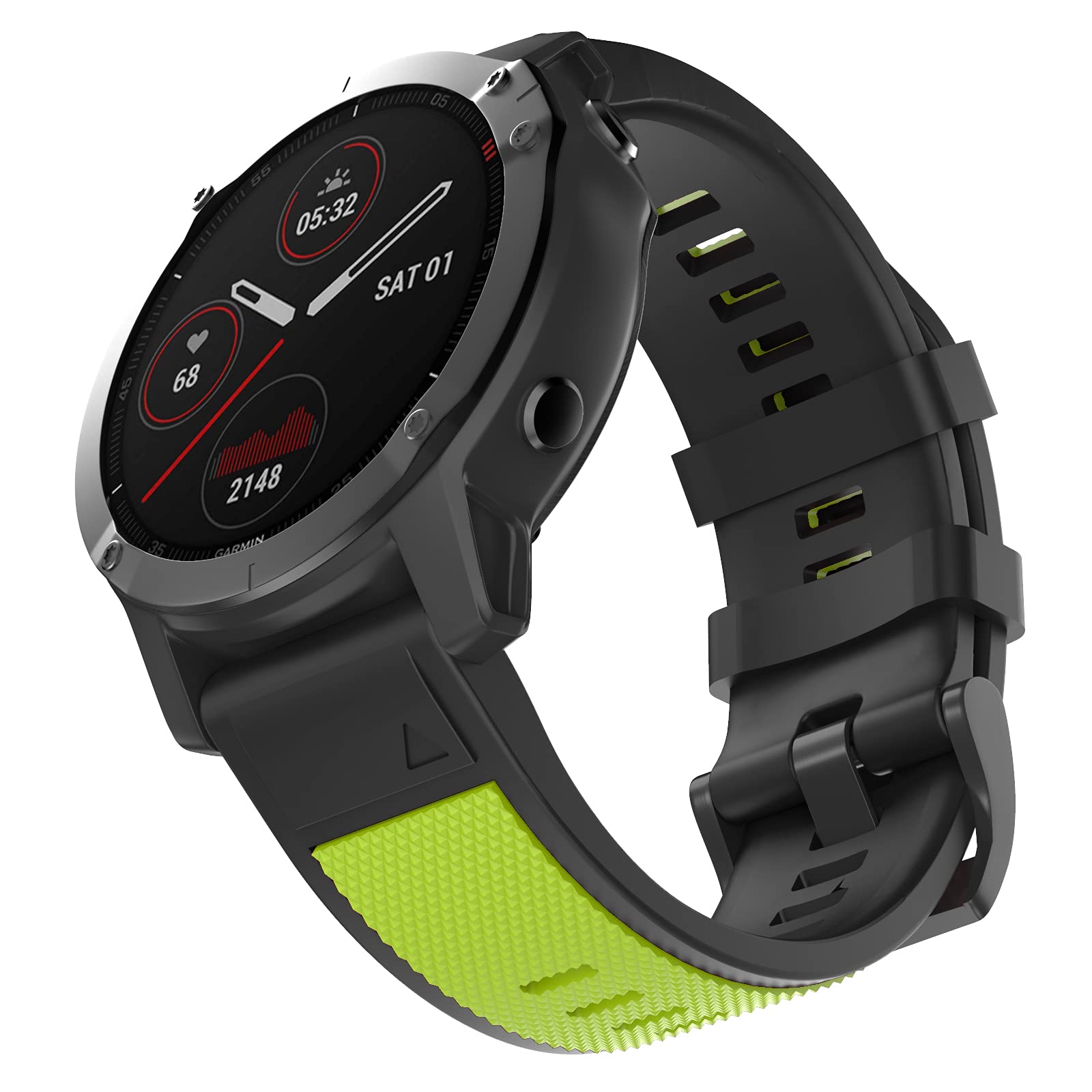 MYSNBKN 22MM Width Soft Silicone Strap for Garmin Fenix 5/6/6 Pro/Forerunner 935/945/Approach S60/Quatix 5