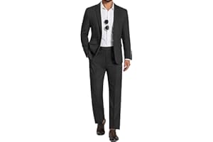 COOFANDY Men's 2 Piece Suits Classic Fit Suit Set 2 Button Blazer Jacket and Dress Pants for Wedding Business Prom