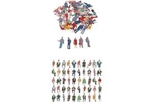 Almencla 100pcs 1:87 Painted Figures HO Scale Standing and Sitting People Assorted Poses Model Trains