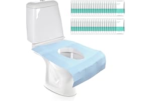 Toilet Seat Cover Disposable, 50 Pack 16 x 24 Inch Waterproof Toilet Seat Covers Individually Wrapped for Public Restroom, Tr