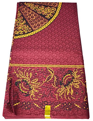 Quality Bazin Fabric 6 Yards/Maroon Damask Fabric Bazin African/Quality African Fabric/African Print B102