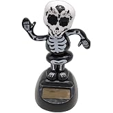 Halloween Dashboard Toys, Solar Powered Cute Skeleton Dancing Toys, Halloween Solar Dancing Figurines, Bobble Head Toy, Skeleton Shaking Head Ornaments Creative Bobblehead Decoration (1Pcs)