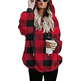 Women Casual Double Fuzzy Sweatshirt Faux Fleece Zip Pullover Hoodies Coat Outwear S-XXL