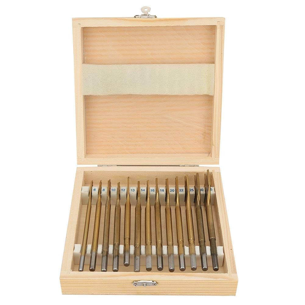 Drill sets, 19 pieces 6-25 mm flat carbon steel drill bit set, professional flat drill bit with a grey metal case.