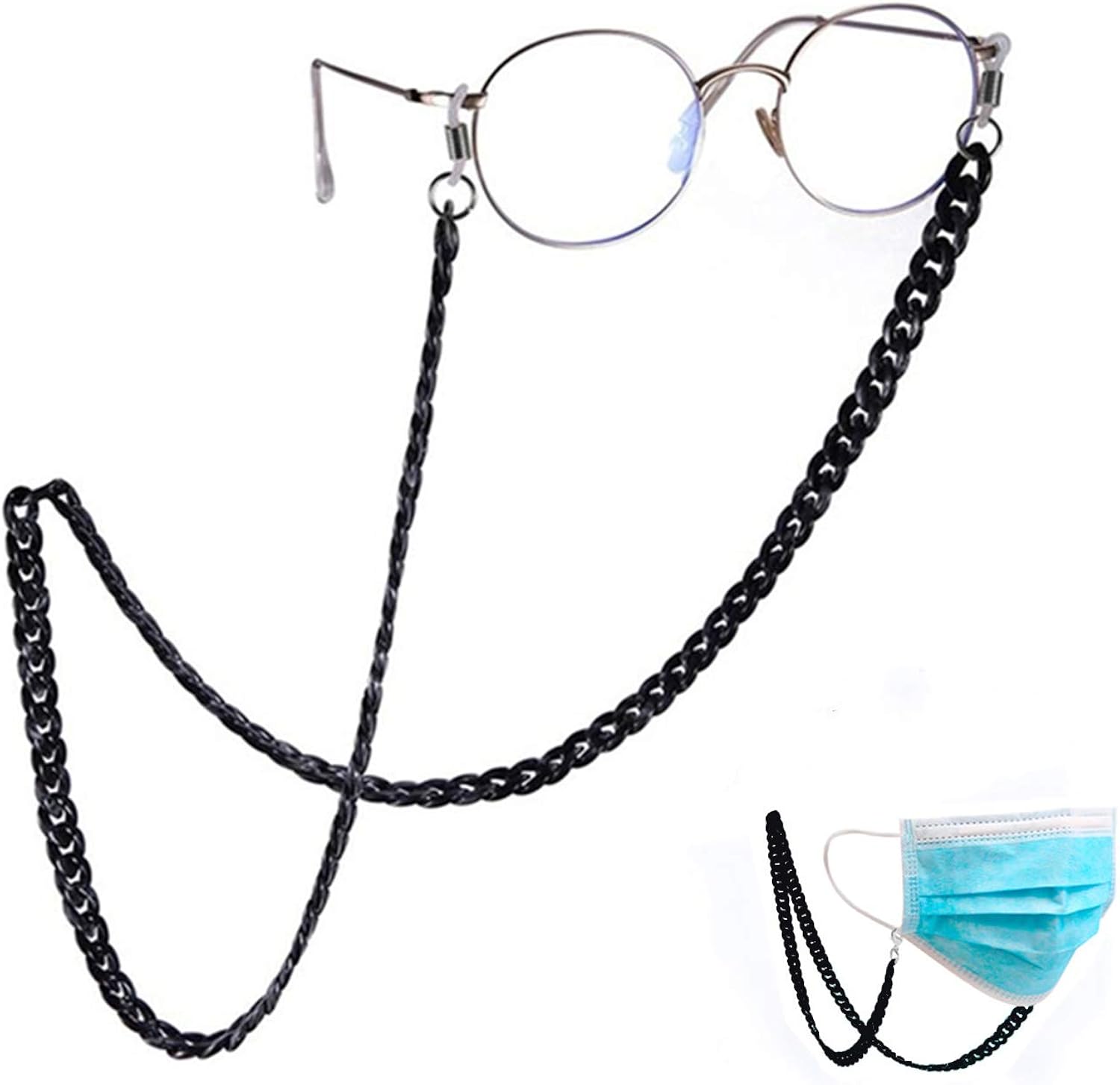 Black Mask Chain Holder Eyeglass Straps Eye Glasses Chains Sunglasses Face Mask Chains for