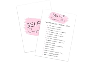 ZEDEV Birthday Party Game - Selfie Scavenger Hunt, Girl Birthday Party Activity Favor, Set of 20 Games Cards, Teen Girls Birthday Supplies, Activity, Decorations -B07