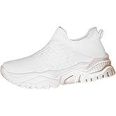 Sneakers for Women Casual Slip On Knit Mesh Walking Shoes Lightweight Tennis Gym Running Athletic Sports Sneakers Fashion Chunky Sole Non Slip Footwear