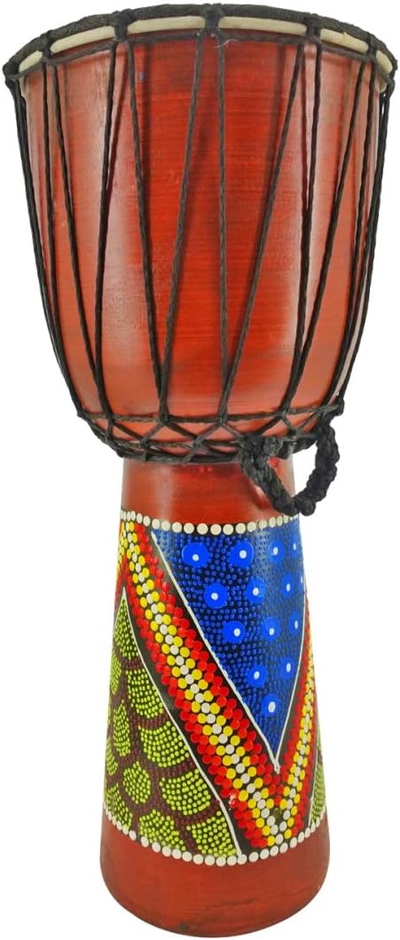 Ciffre Tambour Djembe 60cm En Bois Avec Éléphant Afrique - Bongo Darbuka Au Son Authentique Et Puissant