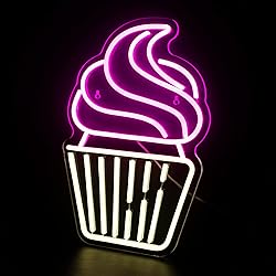 FAXFSIGN Cupcake Neon Sign Led Pink Warm White Neon