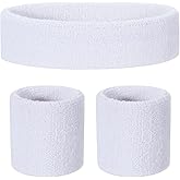 ONUPGO Kids Sweatbands Toddler Headband Wristband Set - Athletic Cotton Baby Sweat Band for Kids Youth Baby (1 Headband + 2 Wristbands)