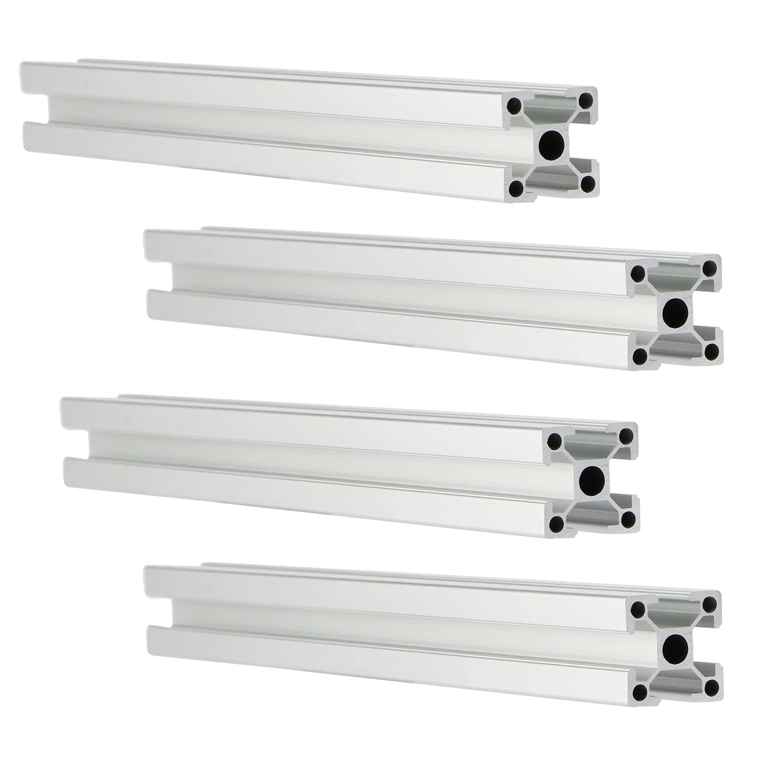 Silver 2020 Aluminum Extrusion Profile Four Holes Linear Rail 2020 Aluminum Profile Frame Machine DIY 3D printer workbench CNC (400mm) 4PCS