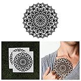 Tattify Large Mandala Temporary Tattoo - Pollinate (Set of 2) - Other Styles Available and Fashionable Temporary Tattoos - Tattoos that are Long Lasting and Waterproof