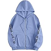 SHENHE Men's Graphic Print Oversized Hoodie Long Sleeve Casual Pullover Sweatshirts Blue X-Large