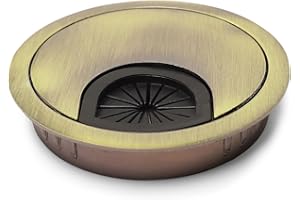 2Pcs 2 3/8 Inch Desk Cable Grommets, Desk Plug Hole Cover, Computer Desk Metal Cable Hole, Round Cable Hole Cover for Desktop