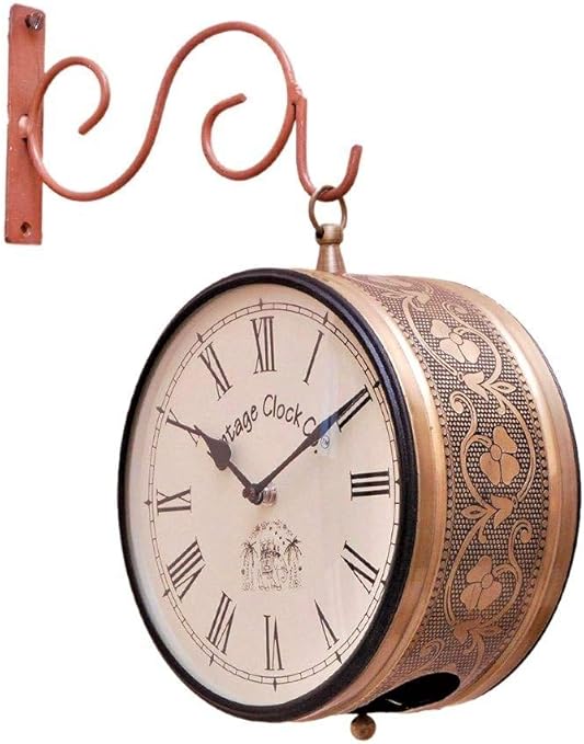 Buy Vintage Clock Handcrafted Double Side Clock / Railway (Station