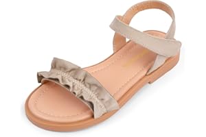 PANDANINJIA Girls Sandals, Open Toe Cute Bow Princess Girls Flats, Sparkly Summer Dress Shoes Sandals for Toddler/Little Kid/Big Kid