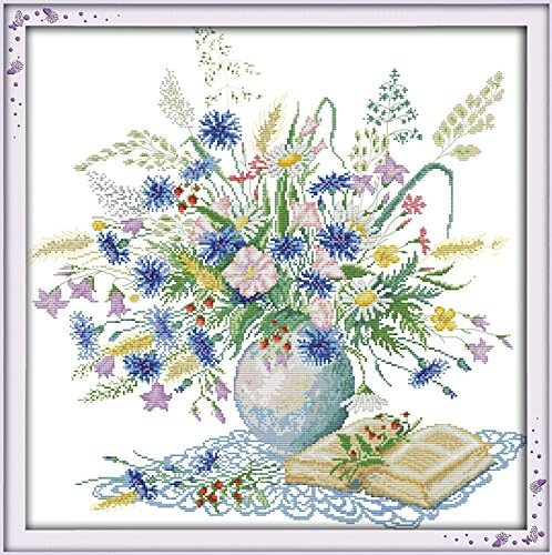 Happy Forever Cross Stitch, flowers, daisy and book