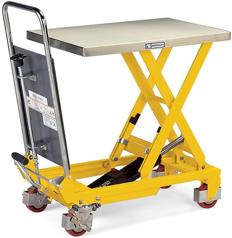 Hercules Mobile Scissor Lift Tables 330Lb. Capacity Type 304