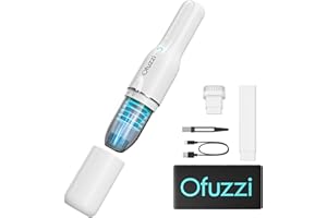 Ofuzzi Slim H7 Pro Handheld Vacuum, 1.0LB, 27AW/11kPa, Handheld Vacuum Cordless with LED Lighting and Two-Speed Modes, Low Noise, Type-C Charge, Mini Vacuum for Home Cleaning, White
